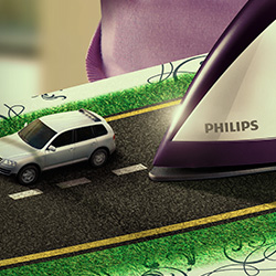 Коллаж и дизайн постера по тест-драйву утюгов Philips